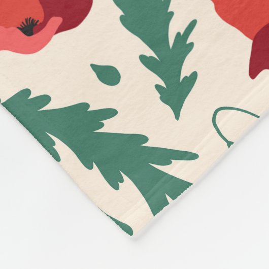 Muster der roten Pappchen Fleecedecke (Ecke)