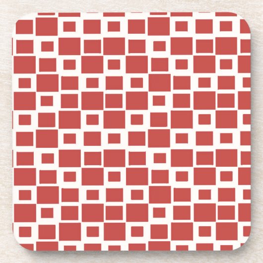 Muster der roten Quadrate Getränkeuntersetzer (Vorderseite)