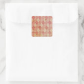 Muster der roten Raute Quadratischer Aufkleber (Tasche)