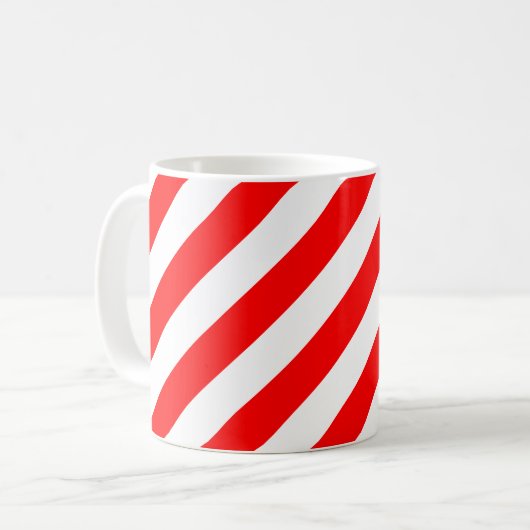 Muster der roten und weißen diagonalen Streifen Kaffeetasse (Vorderseite Links)