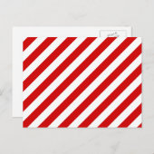 Muster der roten und weißen Diagonalstreifen Postkarte (Vorne/Hinten)