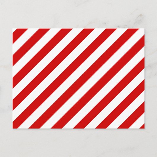 Muster der roten und weißen Diagonalstreifen Postkarte (Vorderseite)