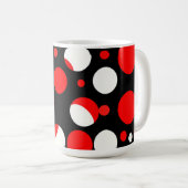 Muster der roten und weißen Kreise Kaffeetasse (VorderseiteRechts)