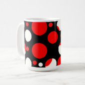 Muster der roten und weißen Kreise Kaffeetasse (Vorderseite Links)