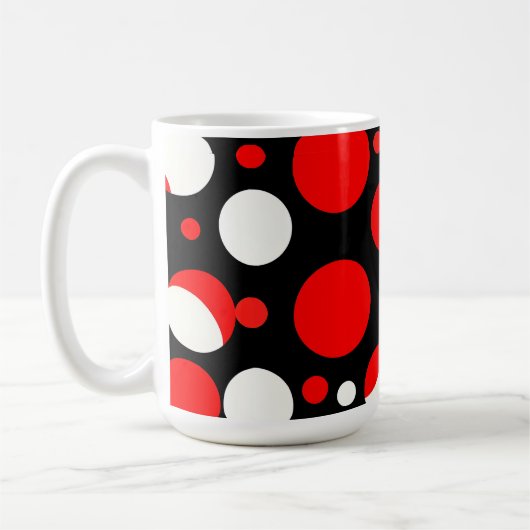 Muster der roten und weißen Kreise Kaffeetasse (Links)