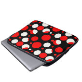 Muster der roten und weißen Kreise Laptopschutzhülle (Vorne Knopf)