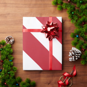 Muster der roten weißen Diagonalstreifen Geschenkpapier