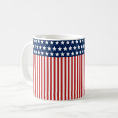 Muster der roten, weißen und blauen amerikanischen kaffeetasse (Vorderseite Links)
