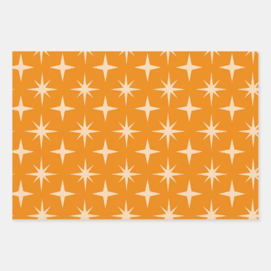 Muster der rückseitigen Atomstäbe auf Orange Geschenkpapier Set (Vorderseite 3)