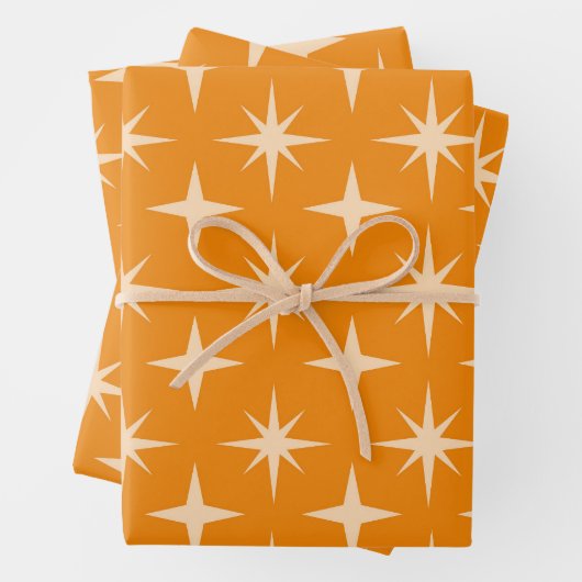 Muster der rückseitigen Atomstäbe auf Orange Geschenkpapier Set (Beispiel)