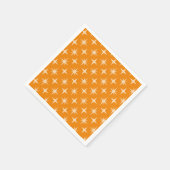 Muster der rückseitigen Atomstäbe auf Orange Serviette (Ecke)