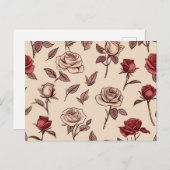 Muster der rustikalen Rose Postkarte (Vorne/Hinten)
