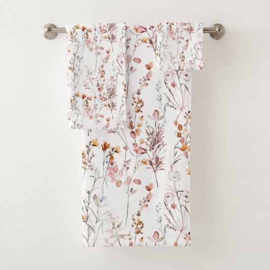 Muster der rustikalen Wildblume Badhandtuch Set (Insitu)