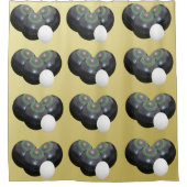 Muster der Schalen aus Gold und schwarzem Rasen, Duschvorhang (Vorderseite)