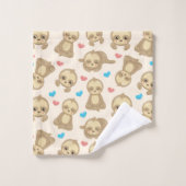 Muster der Schluchten, Niedliche Schluchten, Herze Badhandtuch Set (Waschlappen)