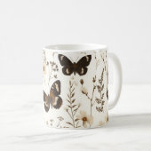 Muster der Schmetterlinge und Blume Kaffeetasse (VorderseiteRechts)