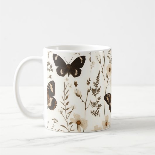 Muster der Schmetterlinge und Blume Kaffeetasse (Links)