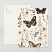 Muster der Schmetterlinge und Blume Postkarte (Vorne/Hinten)