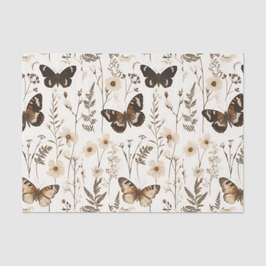 Muster der Schmetterlinge und Blume Seidenpapier (Vorderseite)