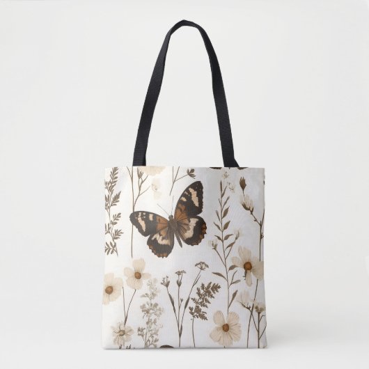 Muster der Schmetterlinge und Blume Tasche (Vorderseite)