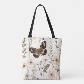 Muster der Schmetterlinge und Blume Tasche (Rückseite)