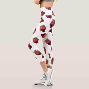 Muster der schokoladenbedeckten Erdbeeren Capri Leggings