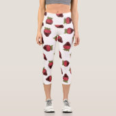 Muster der schokoladenbedeckten Erdbeeren Capri Leggings (Vorderseite)