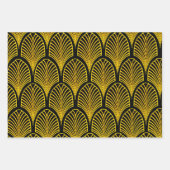 Muster der Schwarz-Gold-Art-Deco-Arches Geschenkpapier Set (Vorderseite 3)