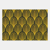 Muster der Schwarz-Gold-Art-Deco-Arches Geschenkpapier Set (Vorderseite 2)
