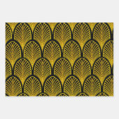 Muster der Schwarz-Gold-Art-Deco-Arches Geschenkpapier Set (Vorderseite)