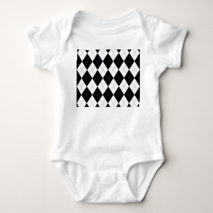 Muster der Schwarz-weißen geometrischen Raute Baby Strampler