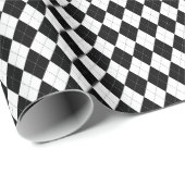 Muster der Schwarz-weißen geometrischen Raute Geschenkpapier (Rolleneckpunkt)