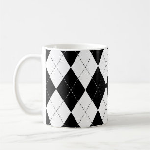 Muster der Schwarz-weißen geometrischen Raute Kaffeetasse