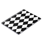 Muster der Schwarz-weißen geometrischen Raute Notizblock (Linke Seite)