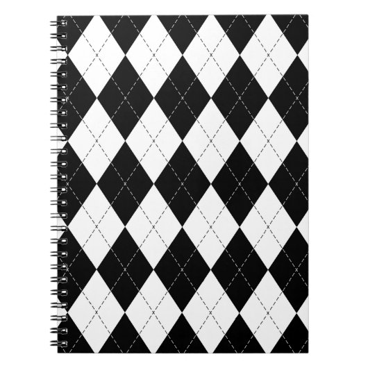 Muster der Schwarz-weißen geometrischen Raute Notizblock (Vorderseite)