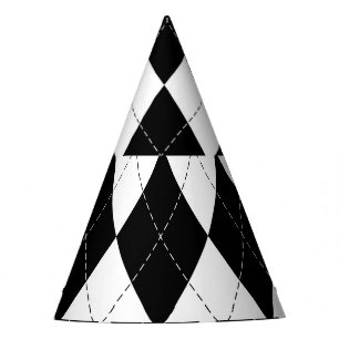 Muster der Schwarz-weißen geometrischen Raute Partyhütchen