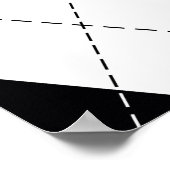 Muster der Schwarz-weißen geometrischen Raute Poster (Ecke)