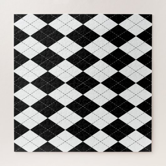 Muster der Schwarz-weißen geometrischen Raute Puzzle (Horizontal)