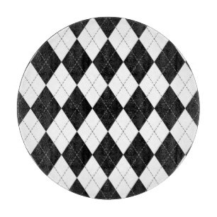 Muster der Schwarz-weißen geometrischen Raute Schneidebrett