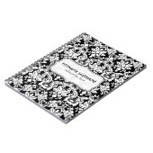 Muster der schwarz-weißen Retro-Flora-Damaskus Notizblock (Linke Seite)