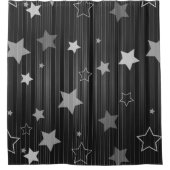 Muster der schwarzen Sterne Duschvorhang (Vorderseite)