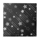 Muster der schwarzen Sterne Fliese (Vorderseite)