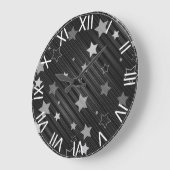 Muster der schwarzen Sterne Große Wanduhr (Winkel)