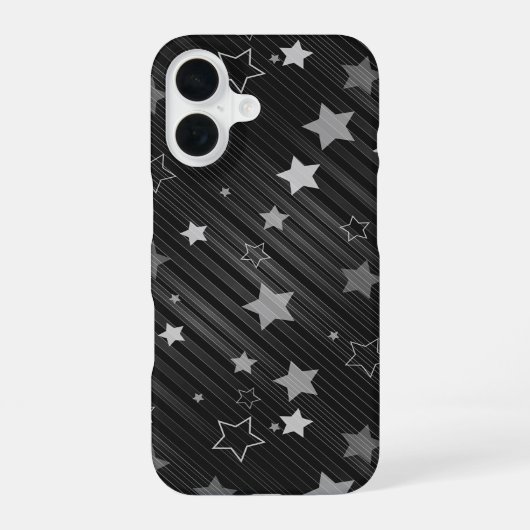 Muster der schwarzen Sterne iPhone 16 Hülle (Rückseite)