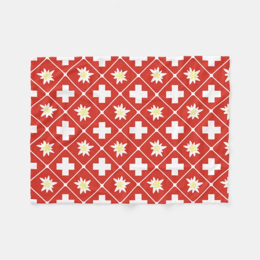 Muster der Schweiz Edelweiss Fleecedecke (Vorderseite (Horizontal))
