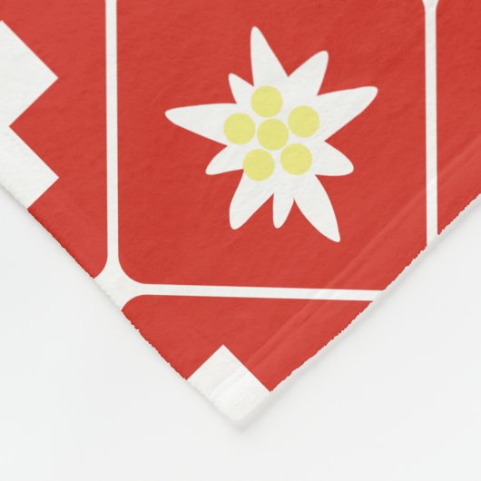 Muster der Schweiz Edelweiss Fleecedecke (Ecke)