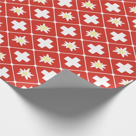 Muster der Schweiz Edelweiss Geschenkpapier (Ecke)