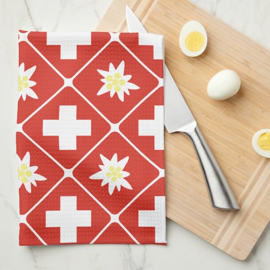 Muster der Schweiz Edelweiss Handtuch (Viertel Falte)