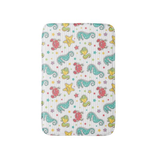 Muster der Seegeschöpfe Badematte (Vorderseite Vertikal)