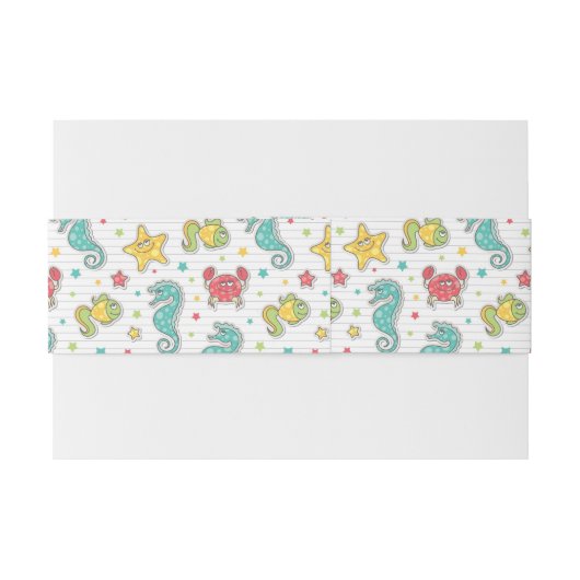 Muster der Seegeschöpfe Einladungsbanderole (Rückseitenbeispiel)